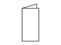 Glossy paper leaflet, four-sided with one fold.