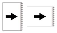 Paper notepad with spiral binding on the right side.
