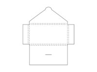 Gift voucher envelope with a closing flap and four folding flaps.
