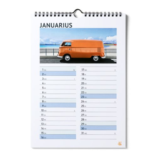 Wire-o Wall Calendars, A3 Half, 4/0 colours 3