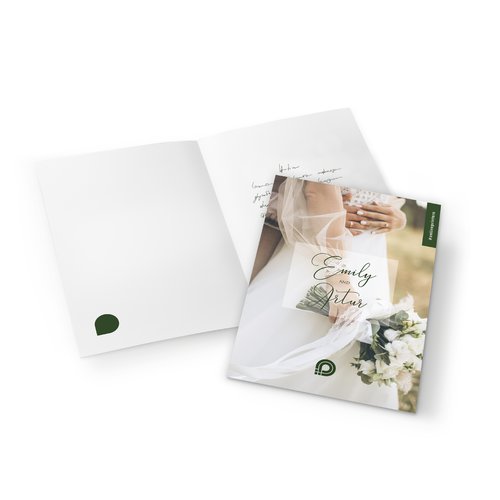 Paper card, portrait format.