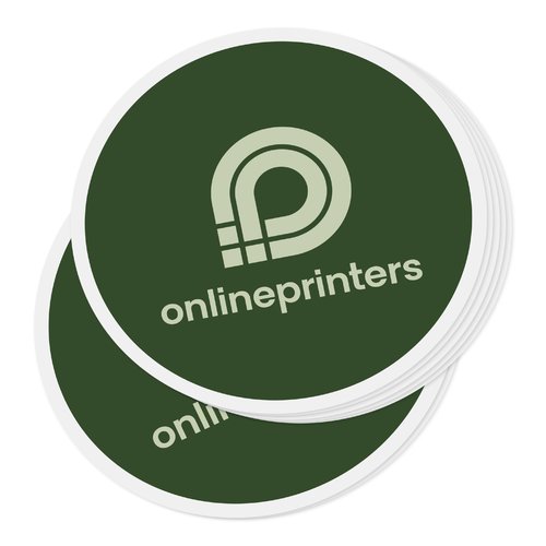 Paper sticker, round, self-adhesive.