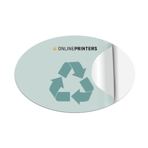 Eco-friendly stickers, Oval, 6.8 x 9.8 cm 1