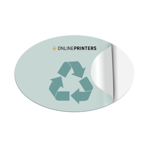 Green eco-friendly oval sticker.