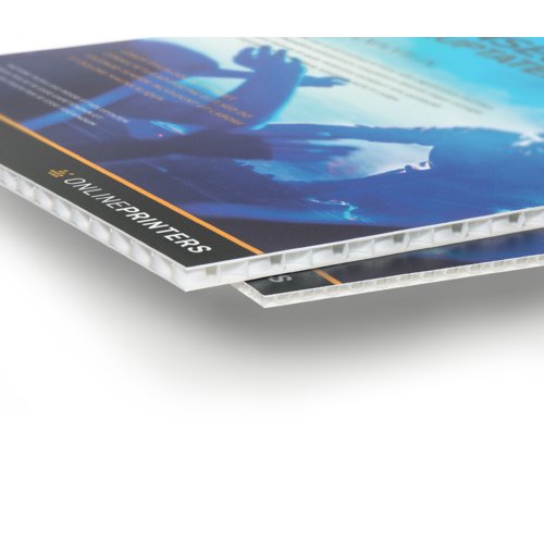 White corrugated plastic sheet, lightweight and sturdy.