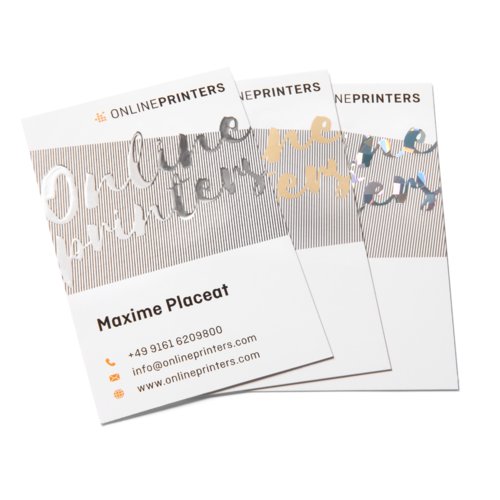 Business cards with spot hot foil stamping, 5.5 x 5.5 cm, printed on both sides 1