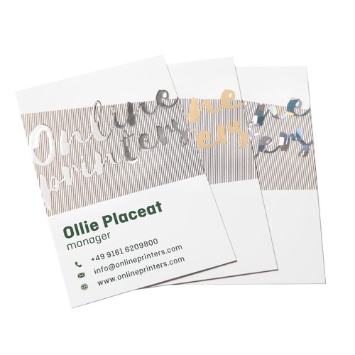 Business cards with spot hot foil stamping, 5.5 x 5.5 cm, printed on both sides 1