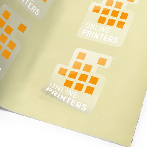 Clear adhesive labels with white print 2