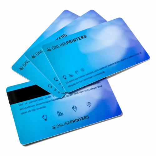 Plastic cards with magnetic strip, 8.6 x 5.4 cm, printed on both sides 1