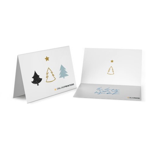 Folded Christmas cards, A6 landscape, long side creasing 1