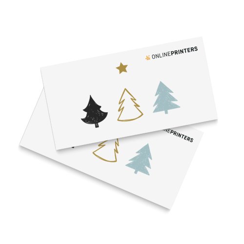 Folded Christmas cards, landscape, DL 1