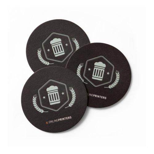 Beer mats with blind embossing, round, Ø 10.3 cm, 4/0 1