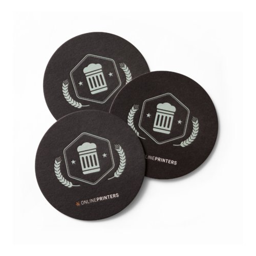 Beer mats with blind embossing, round, Ø 10.7 cm, 4/0 1