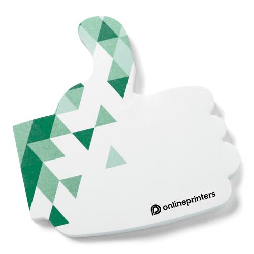 White thumb-shaped sticky notes for writing notes.