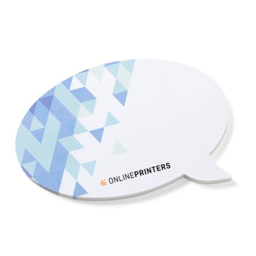 Speech bubble shaped sticky notes.