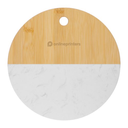 Wooden cutting board with hanging hole.