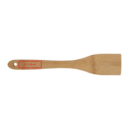 Light Wooden bamboo cooking spoon with hanging hole.