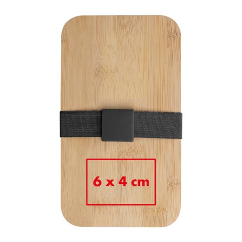Bamboo lunchbox set with elastic band.
