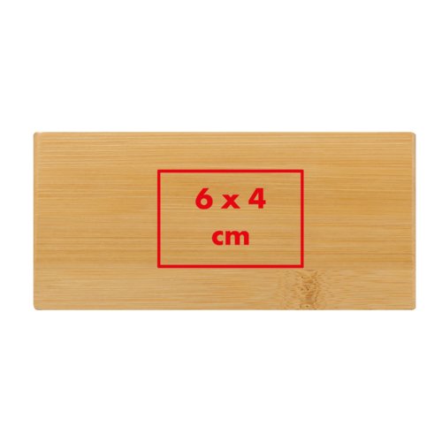 Light wood desk clock in a rectangular design.