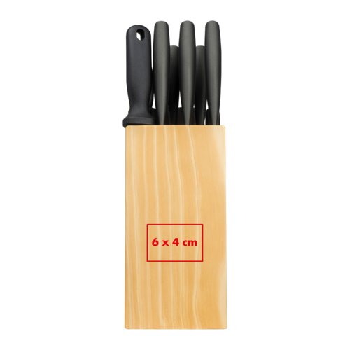 Light wooden knife block for various knives.