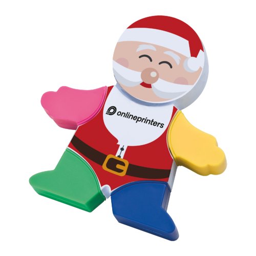 Santa-shaped highlighter in assorted colors.