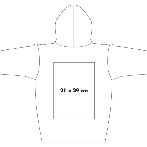 Sweat jacket with hood and full zipper.