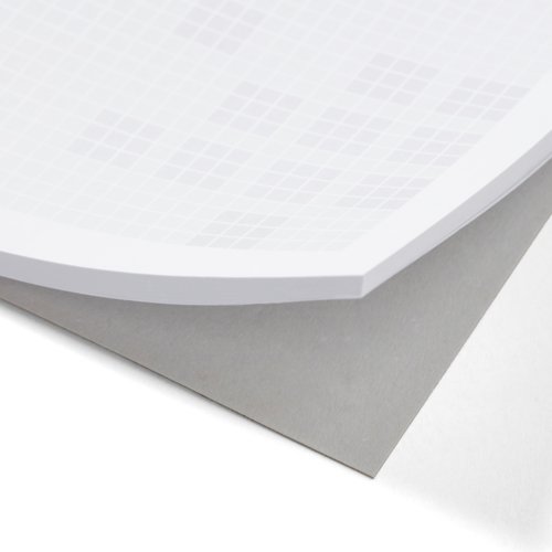 Paper writing pads with glued top edge.