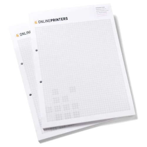 Paper writing pads with holes.