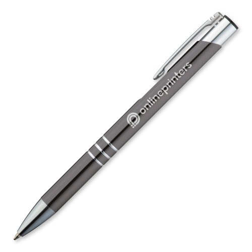 Anthracite metal ballpoint pen with clip.