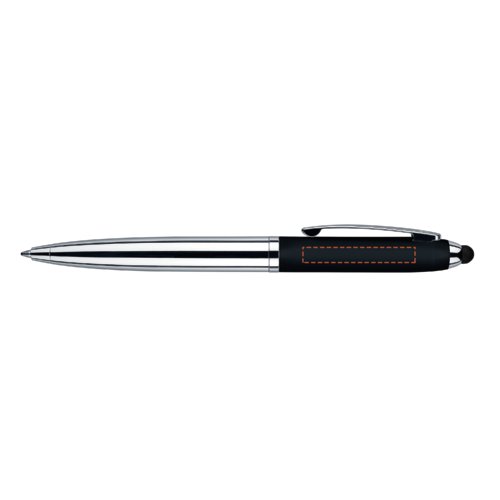 Black Touchpad ballpoint pen with twist mechanism and clip.