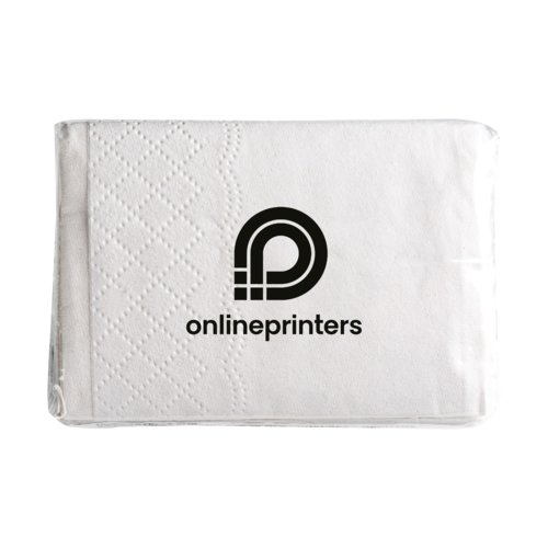 White, three-ply paper tissues in a pack.