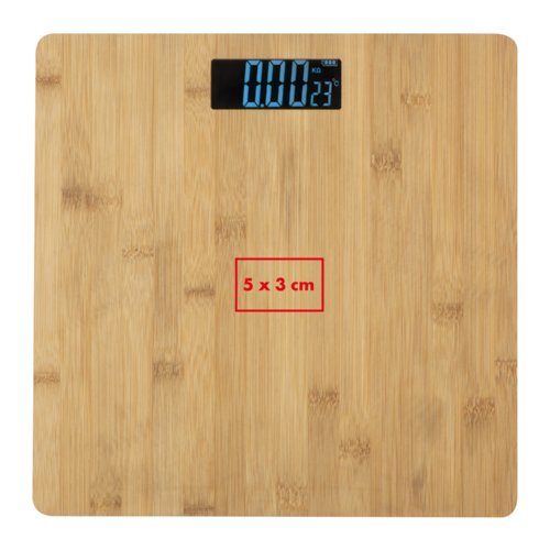 Light bamboo personal scale with digital display.