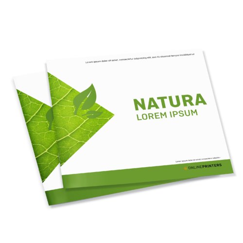 Brochures landscape, eco/natural paper, A4 Half 1