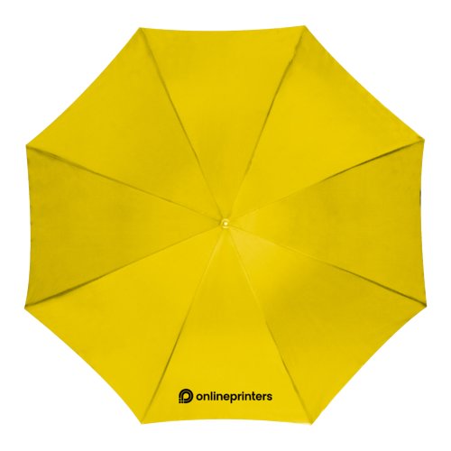 Yellow automatic walking umbrella with cover.