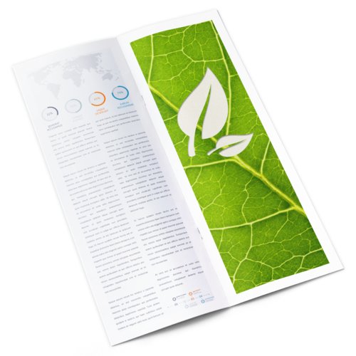 Brochures, eco/natural paper, portrait, A4 Half 2