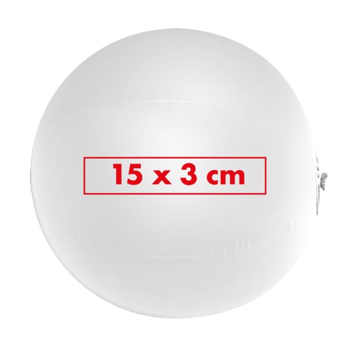 White plastic beach ball with a matte finish.