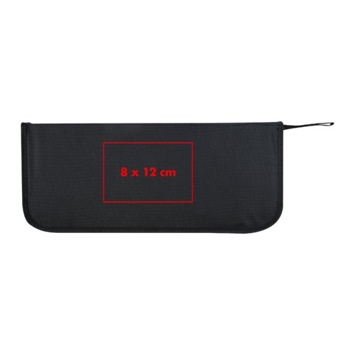 Black fabric barbecue utensil set with zipper.
