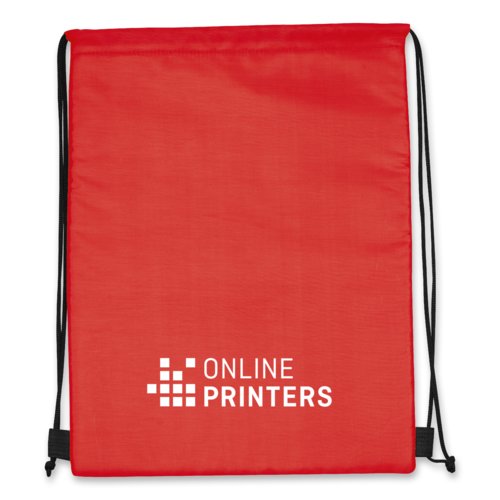 Red 2-in-1 fabric sports/cooler bag with drawstring.