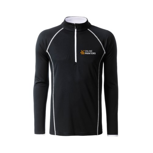 Sporty long-sleeved shirt with zipper for men.
