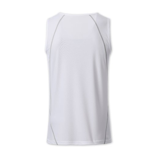 White polyester tank top for men.