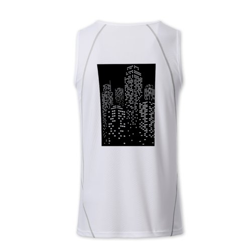 White polyester tank top for men.