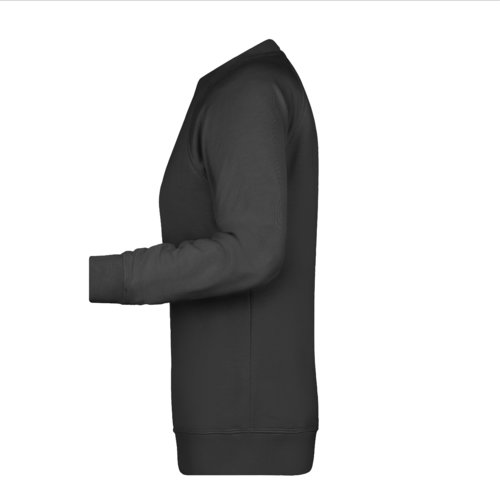 Black women's cotton-blend sweatshirt with long sleeves.