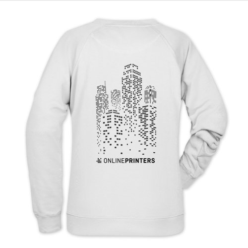 White cotton-polyester women's sweatshirt.