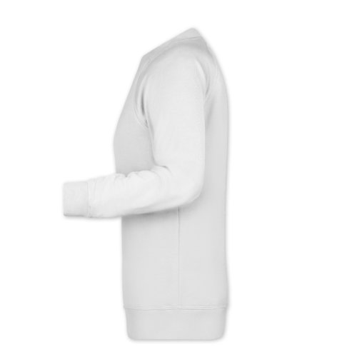 White cotton-polyester blend women's sweatshirt.