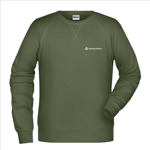 Green cotton sweatshirt for men.