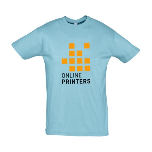 Atoll blue cotton T-shirt in unisex cut.