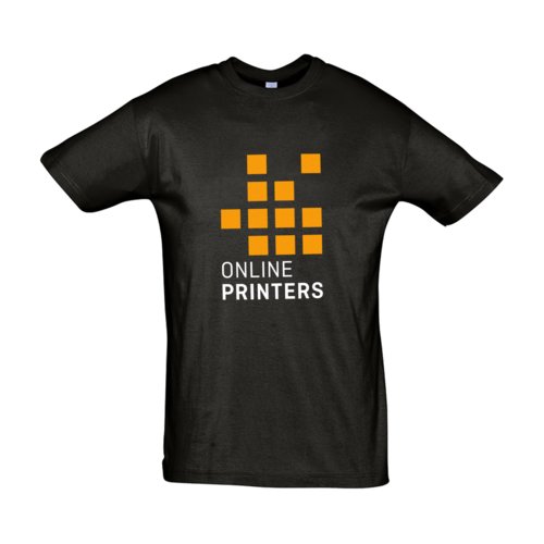 Deep black cotton T-shirt, unisex fit with short sleeves.