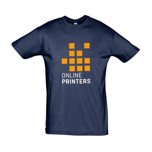 Navy cotton t-shirt with short sleeves.