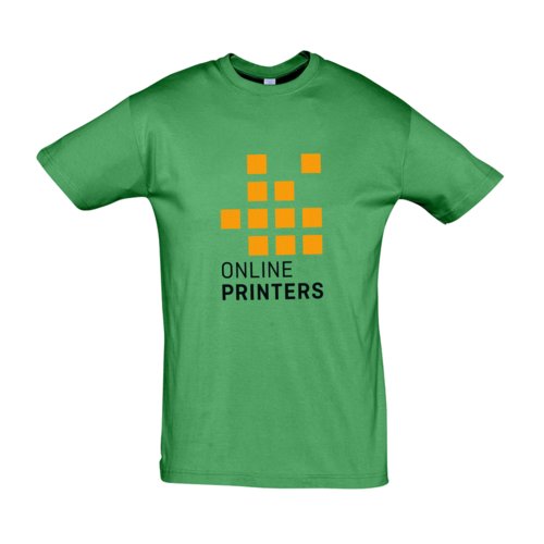 Green cotton T-shirt, unisex fit.