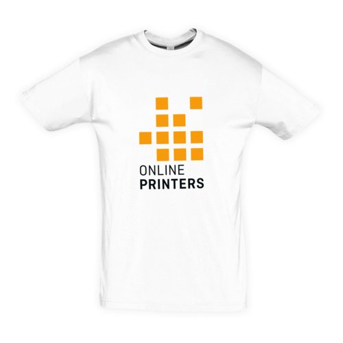 White cotton t-shirt with short sleeves and a round neckline.